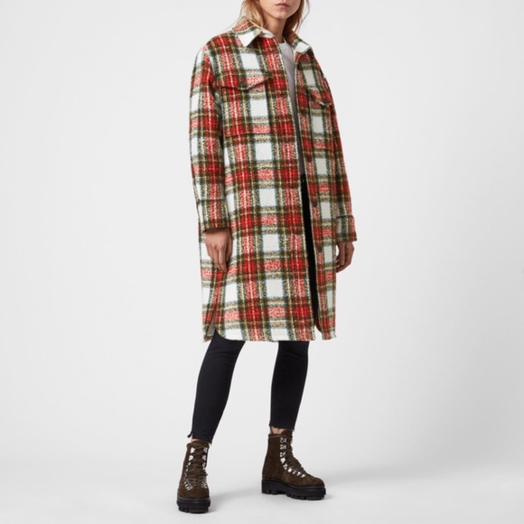 All Saints Jackets & Blazers - AllSaints Nia Wool Blend Check Coat